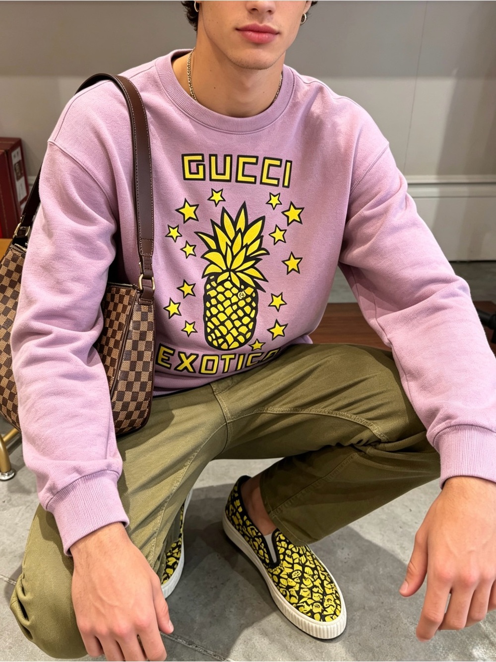 Gucci Pink Pineapple Exotica Crewneck Sweatshirt